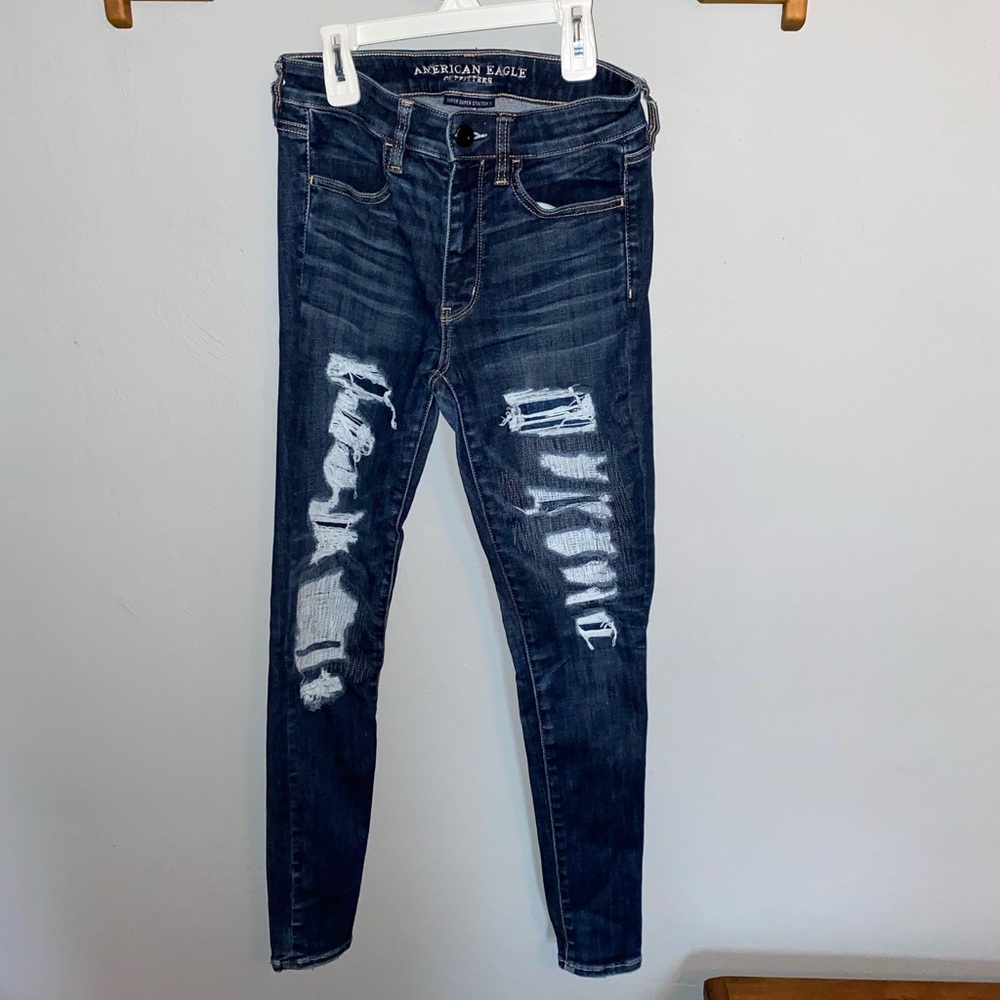 American Eagle Dark Wash Ripped Jeans